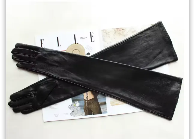 New Women's Super Long Leather Gloves – best price online | Kadoo Click